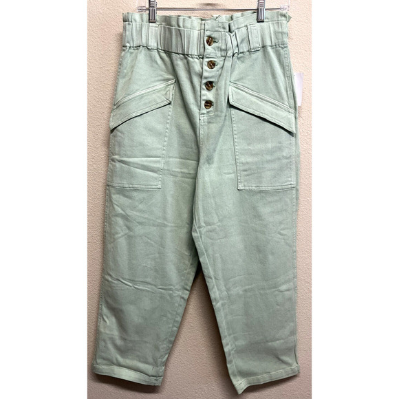 BP High Waist Ankle Mom Jeans Size 30 High Rise Mint Cream NEW - Picture 2 of 8